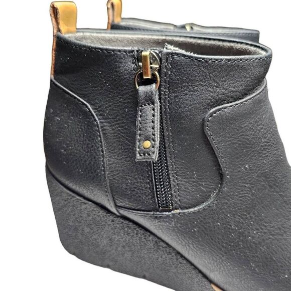 Women's Dr. Scholl's Ankle Boot Bianca Wedge Shoe Size 8.5 Outside Zip - Picture 11 of 12